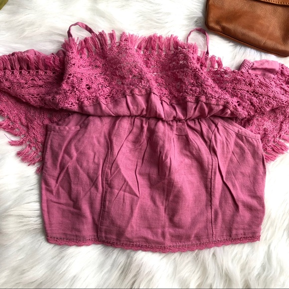 AEO American Eagle Outfitters Crochet Crop Top S - Picture 4 of 8